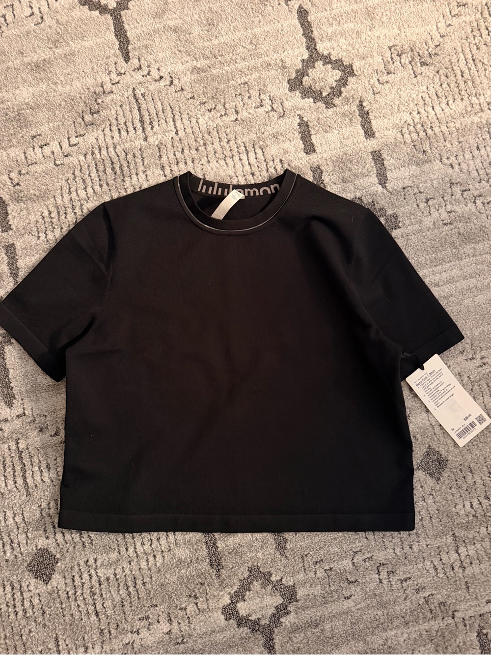 MWT lululemon athletica Boxy Knit Black Short Sleeve Tee